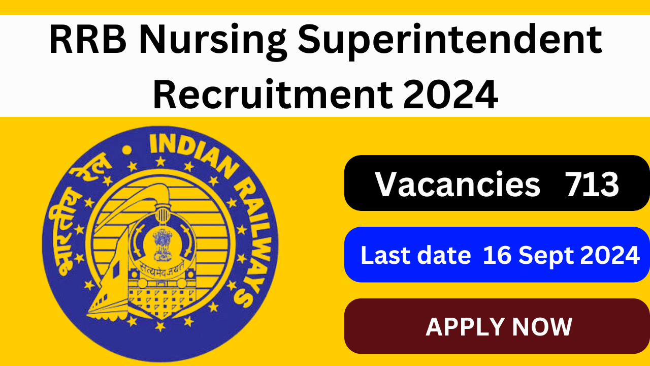 RRB Nursing Superintendent Recruitment 2024 for 713 Vacancies – Eligibility,